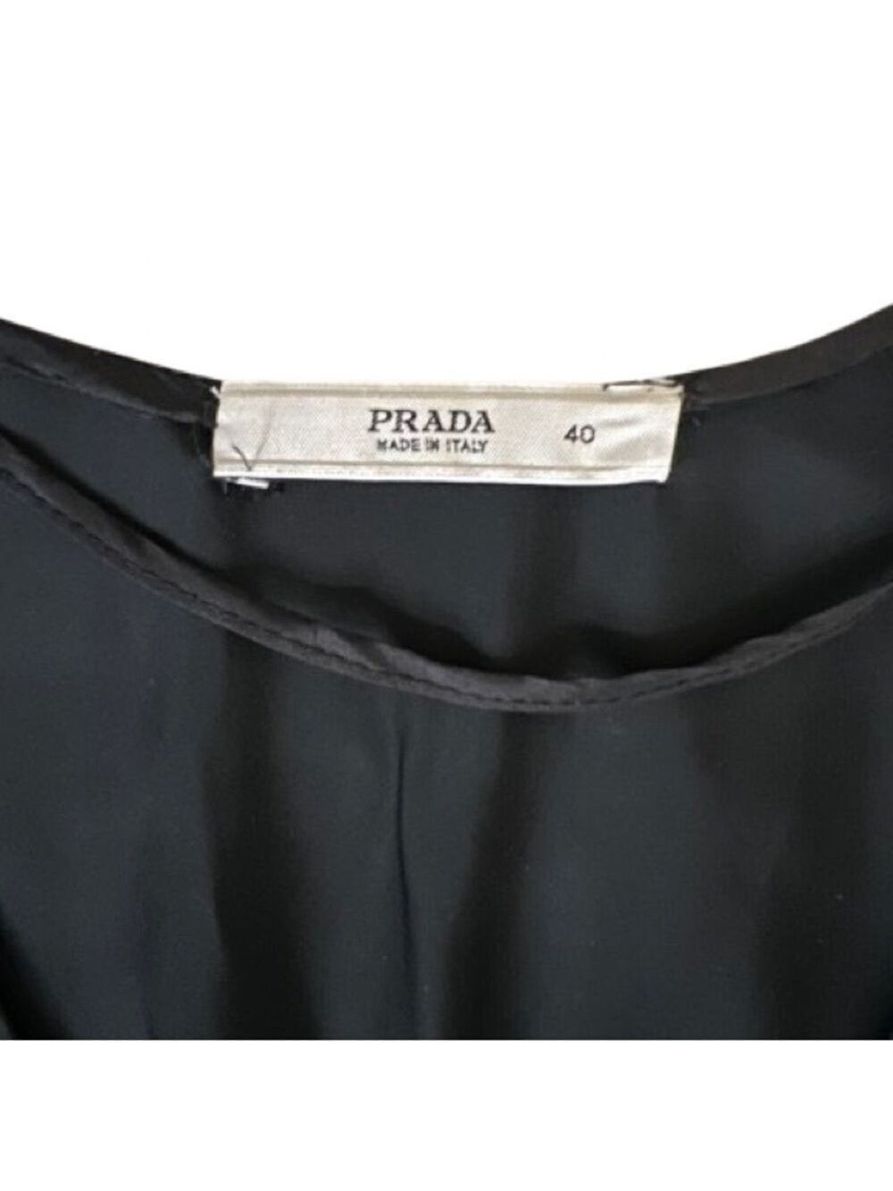 Prada Deep V Dolman Sleeved Black Midi Dress Size 40 - Picture 6 of 9